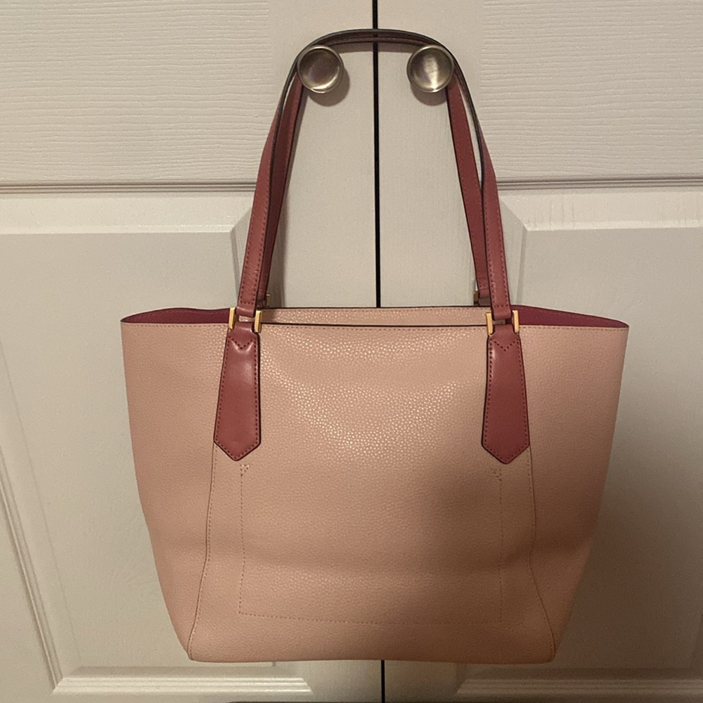 🩷Michael Kors🩷Colorblock💕Pale Pink w/ Dark Mauve💕Large Tote/Like New - Picture 7 of 15